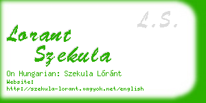 lorant szekula business card