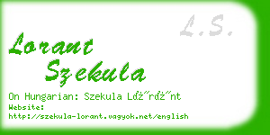 lorant szekula business card